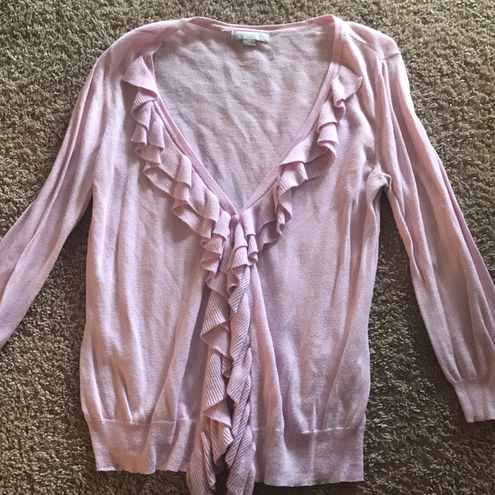 Lavender Ruffle Cardigan - Picture 2 of 2